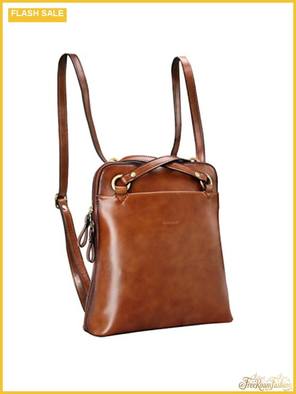 Vintage Leather Convertible Backpack Purse Women Travel Crossbody Sling Bag
